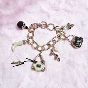 Fashion Boutique Charm Bracelet With Chunky Chain